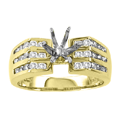 View 14k Gold Engagement Semi-Mount Ring with 0.60ct tw of Round Diamonds