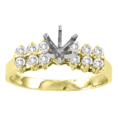View 14k Gold Engagement Semi-Mount Ring with 0.36 ct tw of Round Diamonds