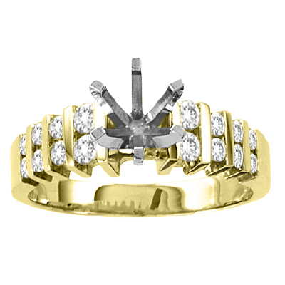 View 14k Gold Engagement Semi-Mount Ring with 0.45ct tw Round Diamonds