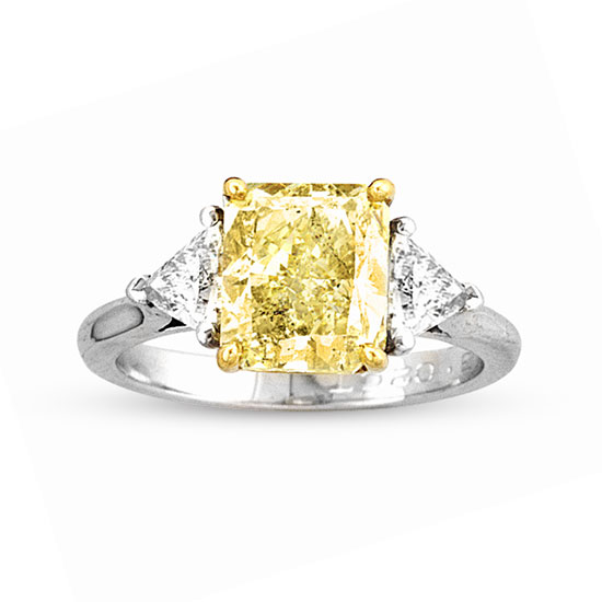 View 1.29ct Natural Fancy Yellow Three Stone Engagement or Anniversary Ring SI1 EGL Certificate 18k Gold