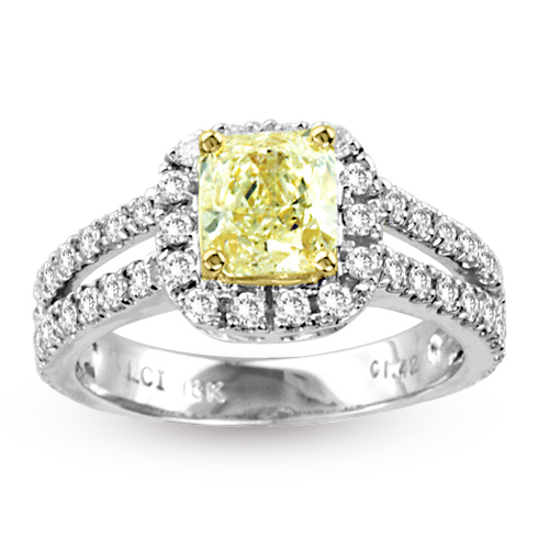 View 2.00cttw Natural Fancy Yellow Diamond Fashion Ring in 18k Gold