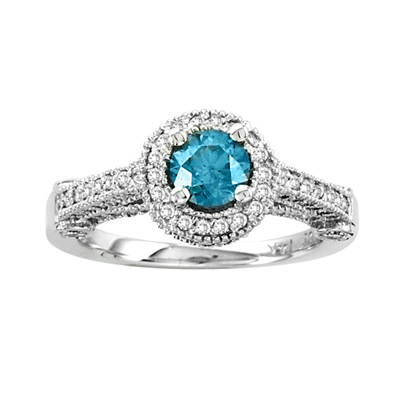 View 1.25ct tw Diamond Engagement Ring 0.50ct Blue Center