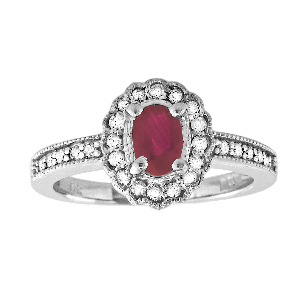 View 0.75cttw Natural Heated Ruby and Diamond Fashion Ring set in 14k Gold