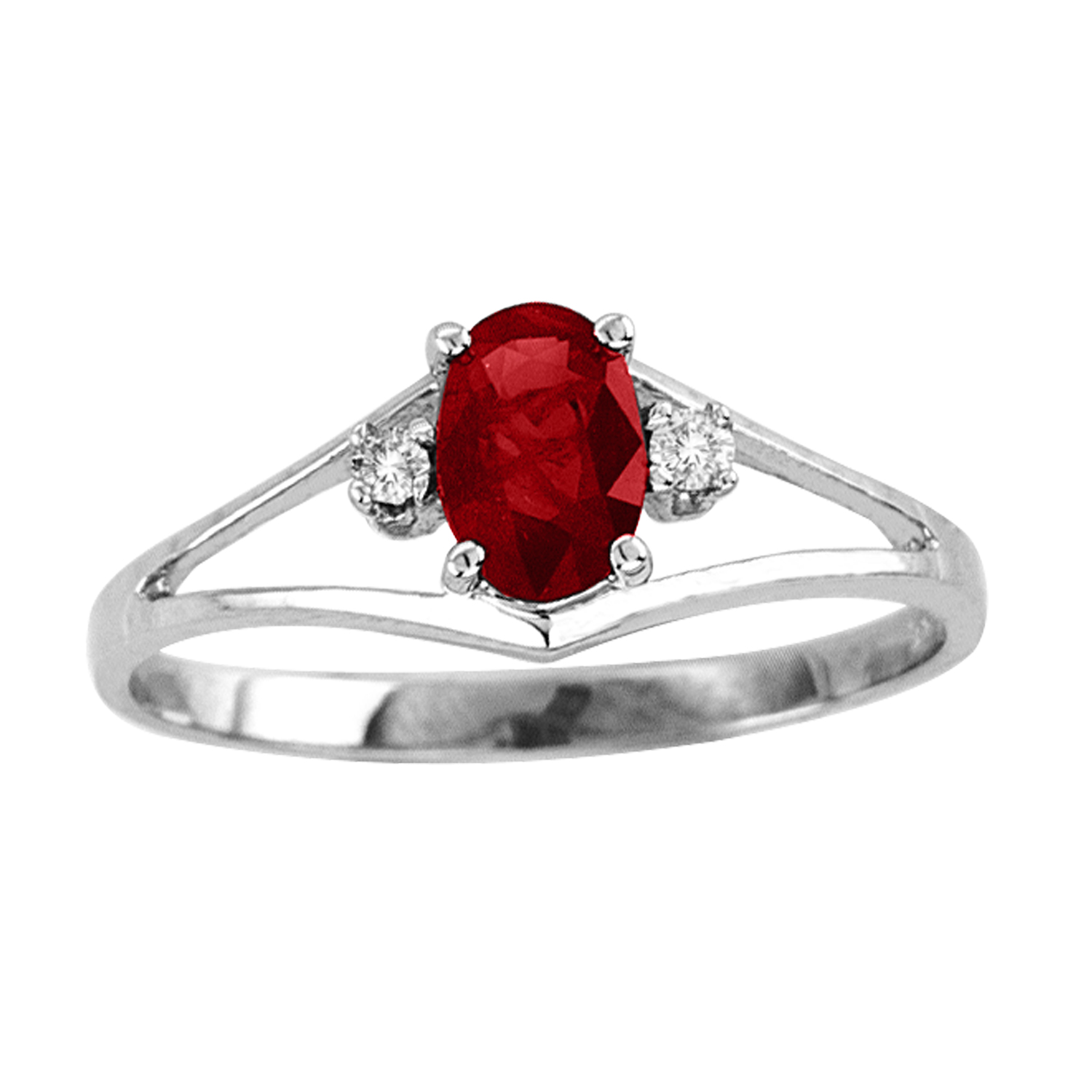 View Natural Heated Oval Ruby and Diamond Ring set in 14k Gold