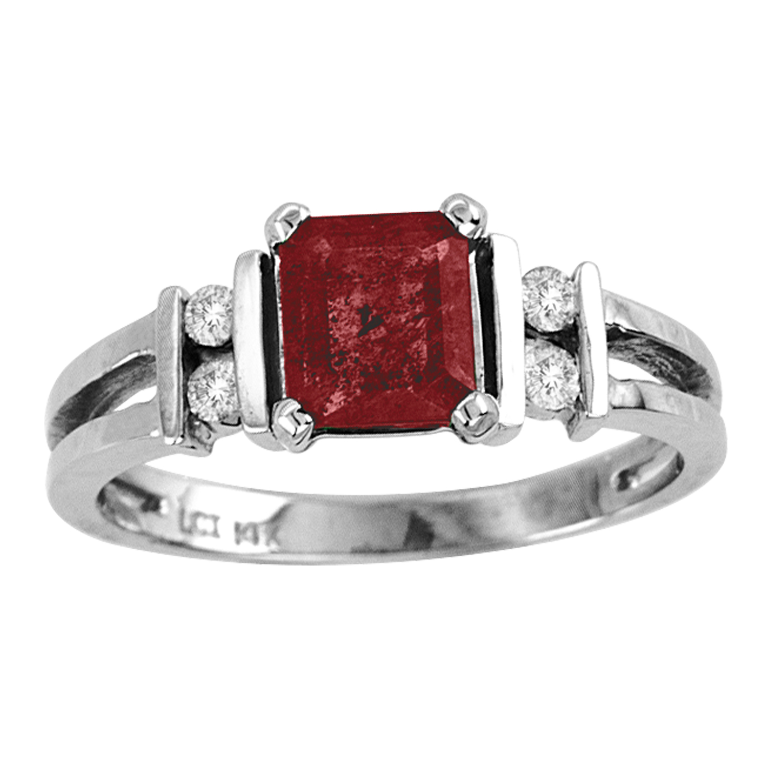View 1.10cttw Diamond and Natural Heated Ruby Ring set in 14k Gold 