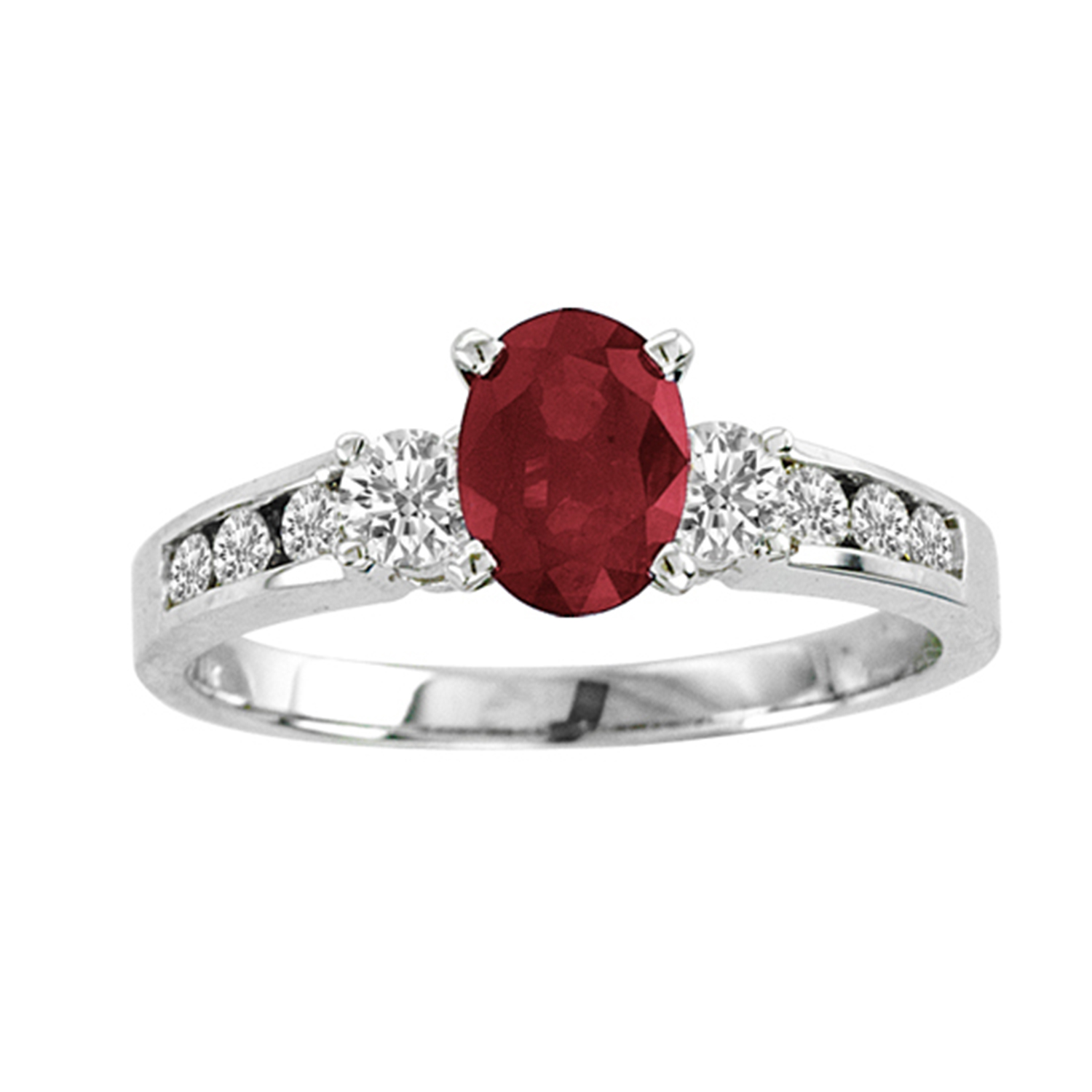 View 0.40ctw Diamond and Ruby Engagement Ring in 14k Gold