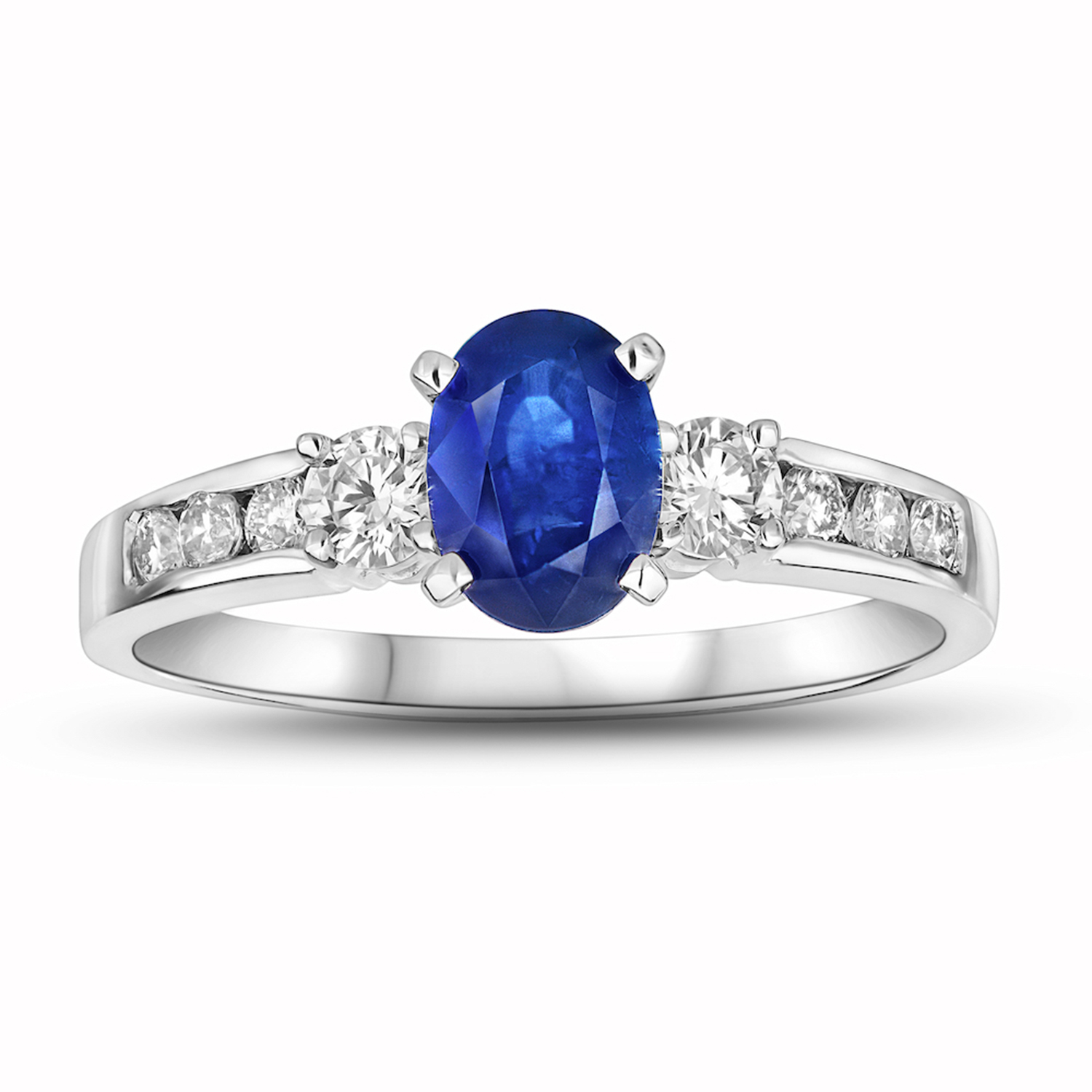 1.41cttw Oval Sapphire and Diamond Ring set in 14k Gold