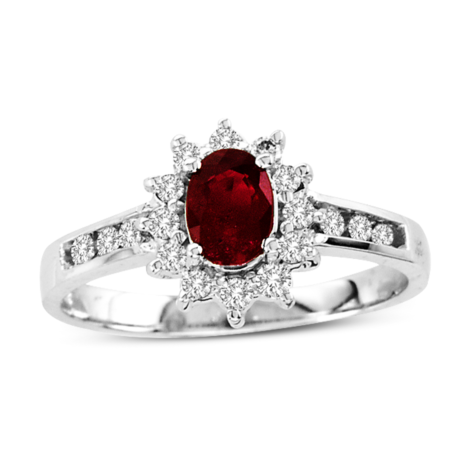 View 0.85cttw Natural Heated Ruby and Diamond Fashion Ring set in 14k Gold