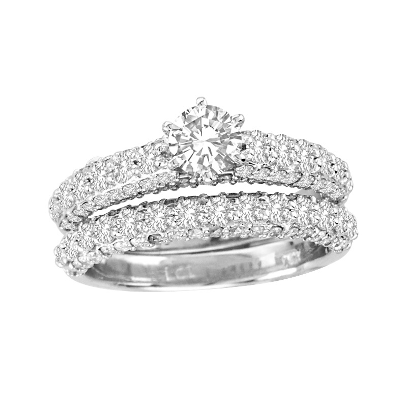 View 2.00cttw Diamond Engagement Ring with Matching Wedding Band in 14k Gold