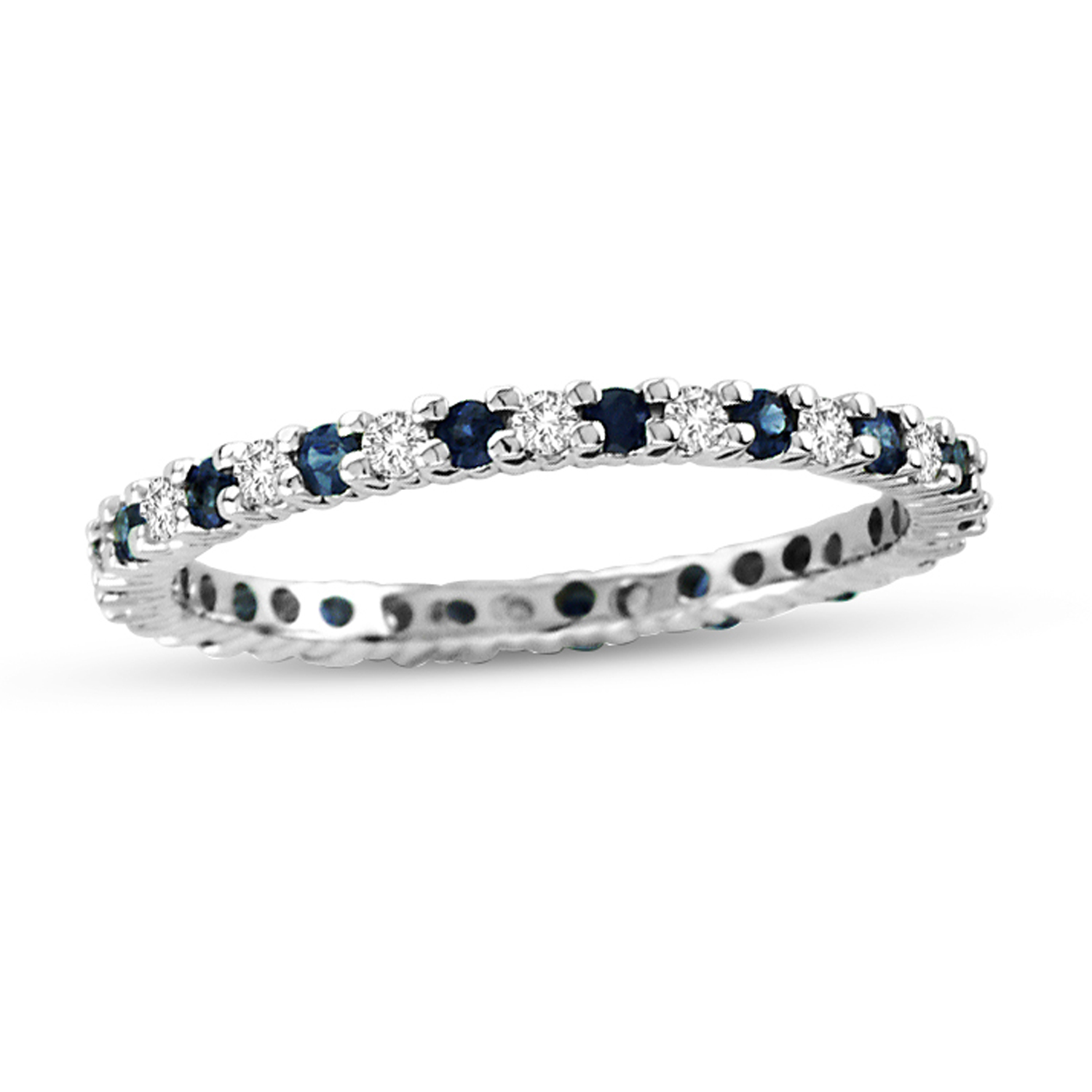 0.55cttw Sapphire and Diamond Eternity Ring in 14k Gold
