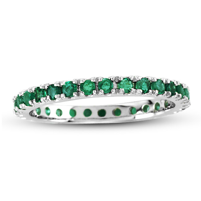 0.66ct tw Emerald Eternity Ring in 14k Gold