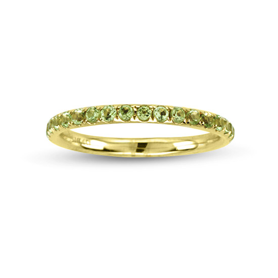 View 0.75cttw Peridot Wedding Band in 14k Yellow Gold