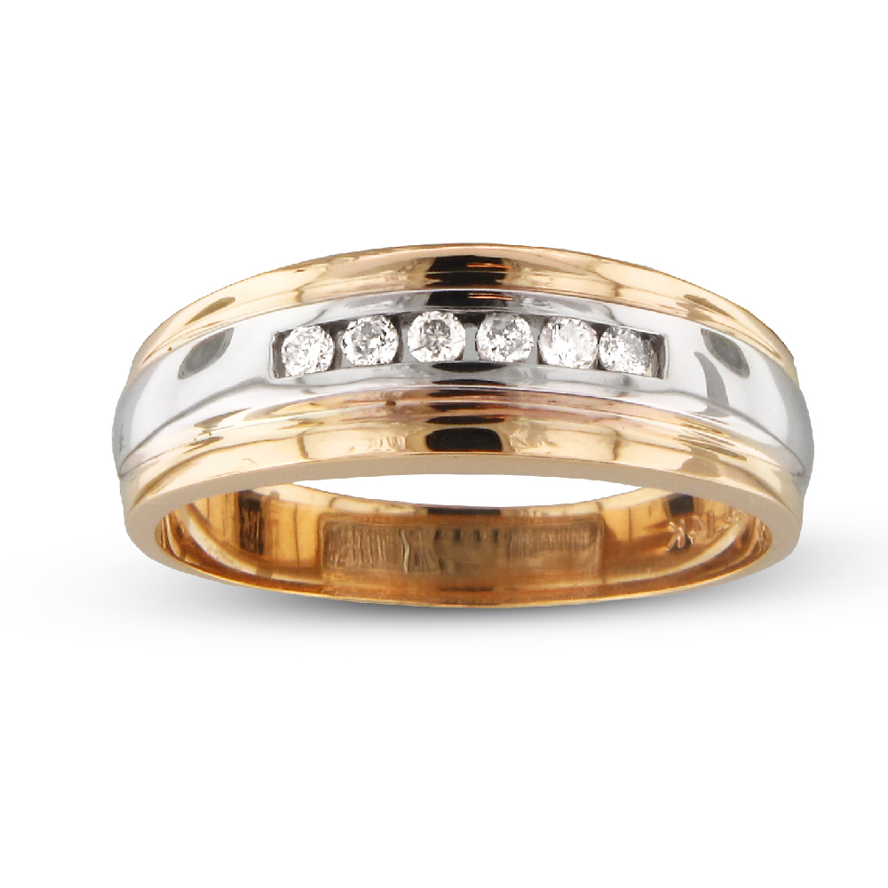 View 0.15cttw Men's Diamond Ring in 14k Two Tone Gold