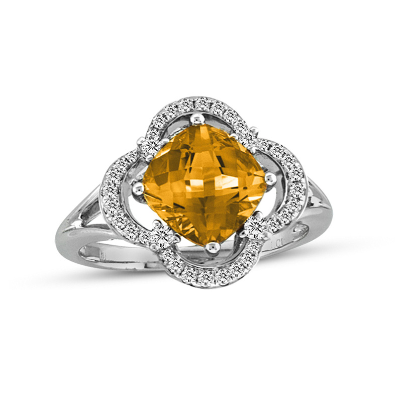 View 0.27ctw Diamond and Cirtine Fashion Ring in 14k Gold