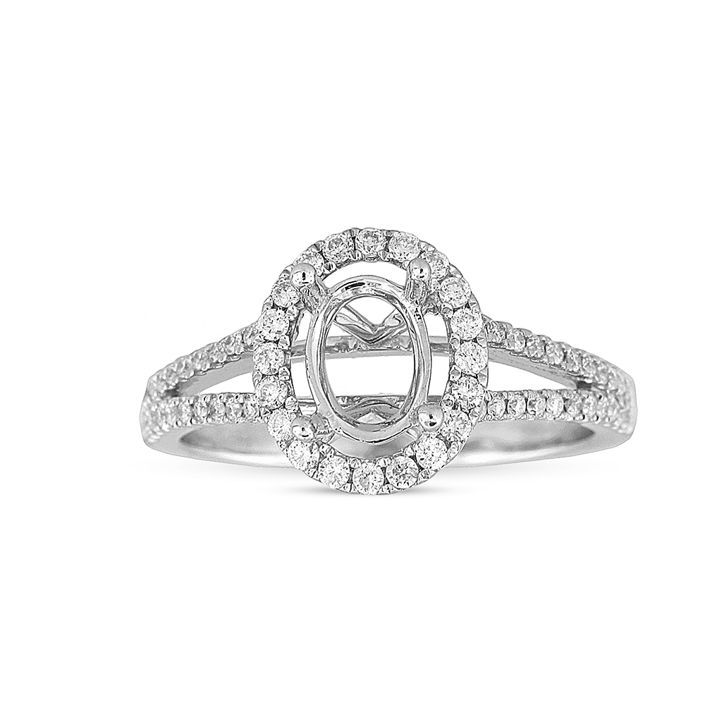 View 0.39ctw Diamond Semi Mount Engagement Ring in 18k WG