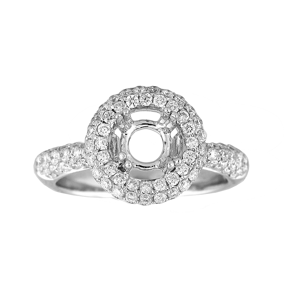 View 1.00ctw Diamond Semi Mount Engagement Ring in 18k WG