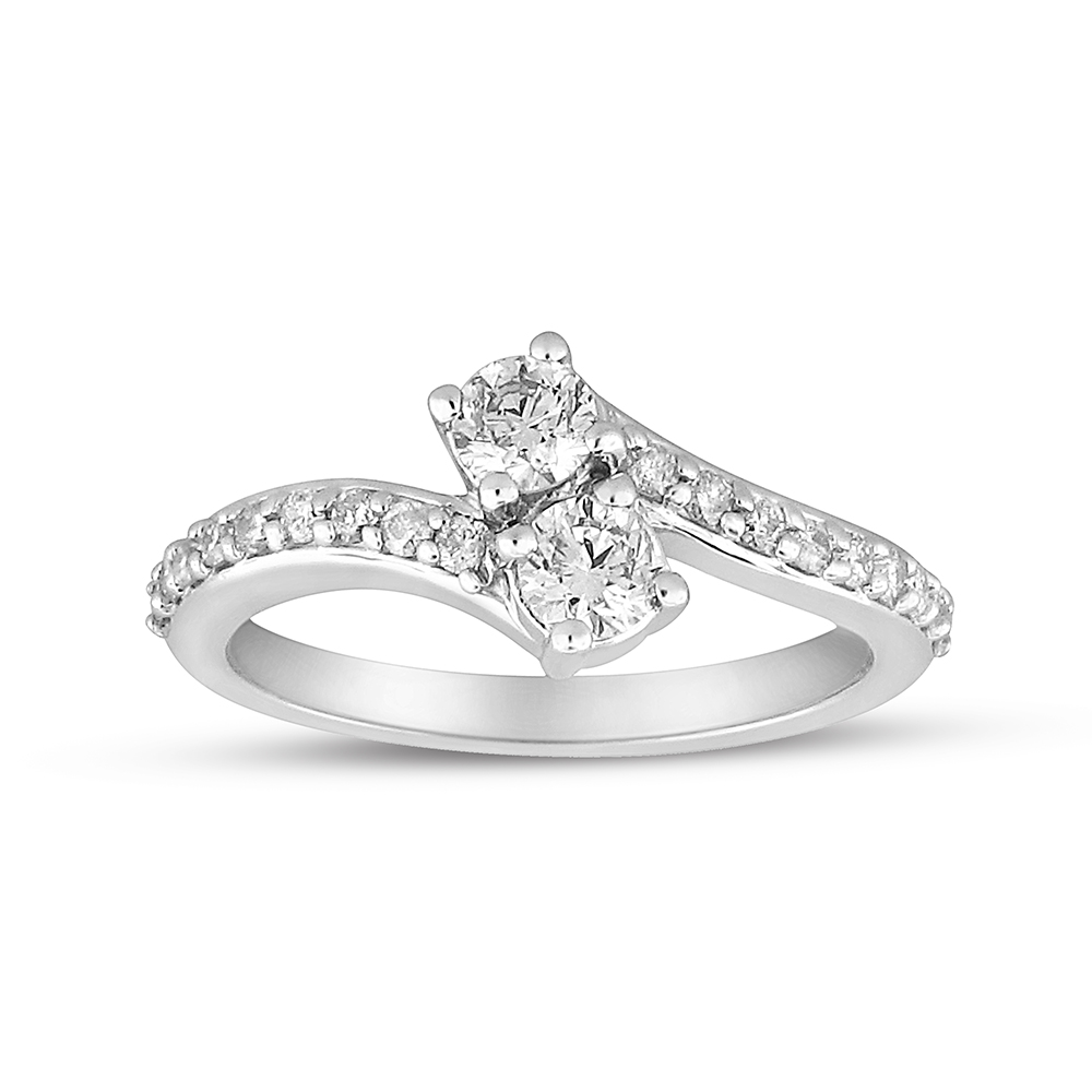 View 0.30ctw Diamond Two Stone Ring in 14k Gold