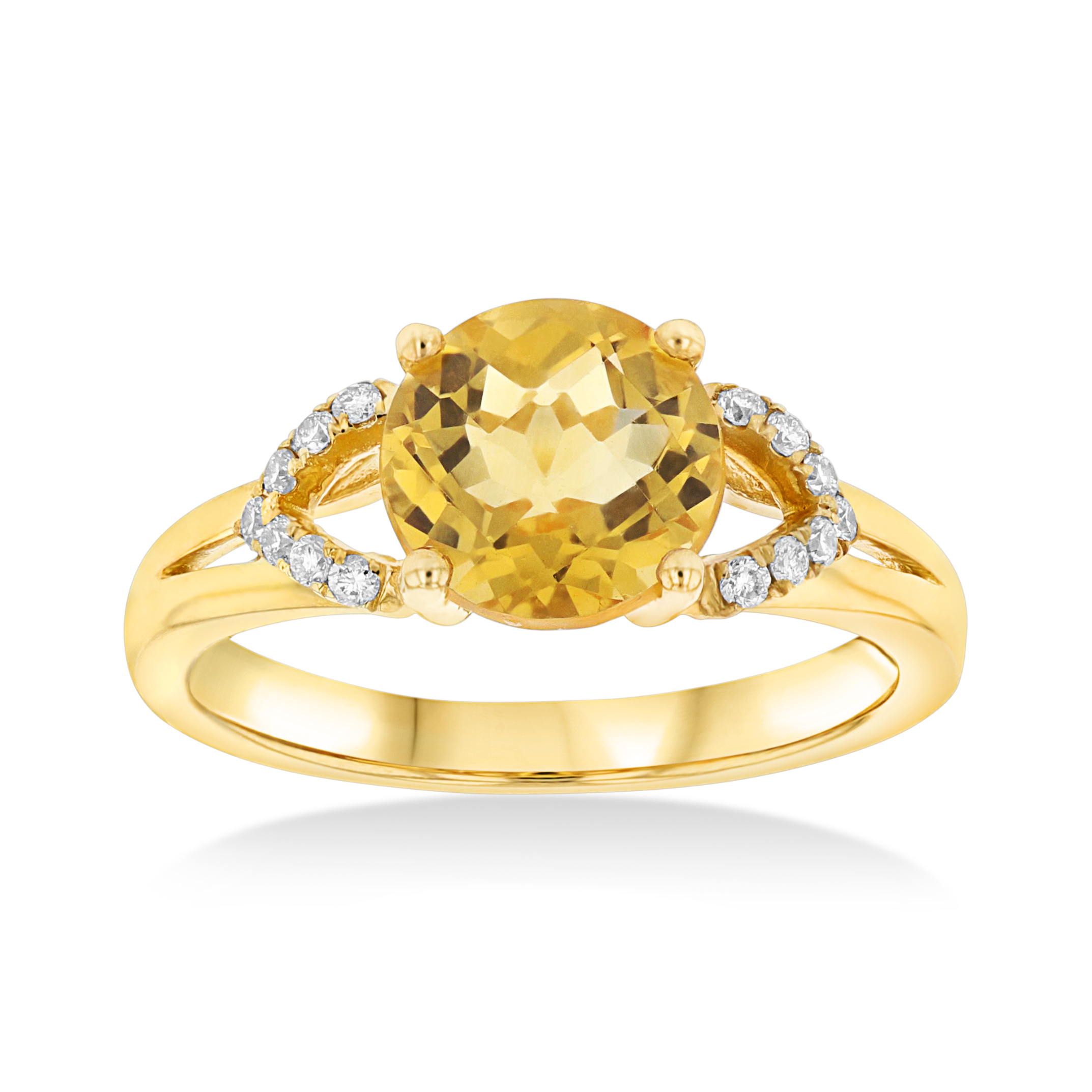 0.12ctw Diamond and Citrine Fashion ring in 18k YG