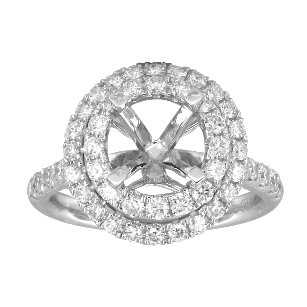 View 1.14ctw Diamond Semi Mount Engagment Ring in 18k WG