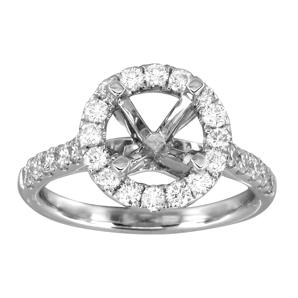 View 0.87ctw Diamond Semi Mount Engagement Ring in 18k Gold