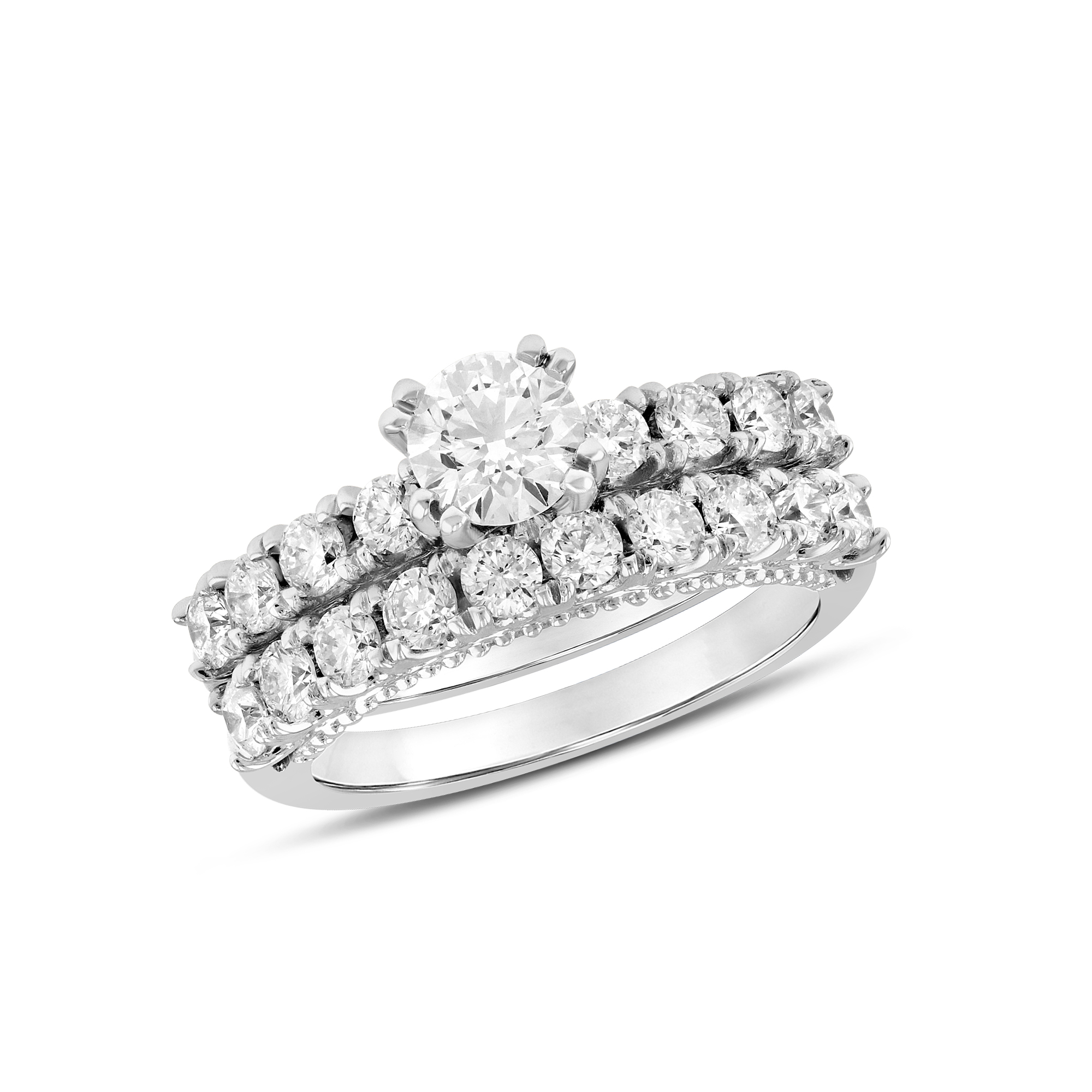 1.95ctw Diamond Engagement Ring Set in 14k White Gold