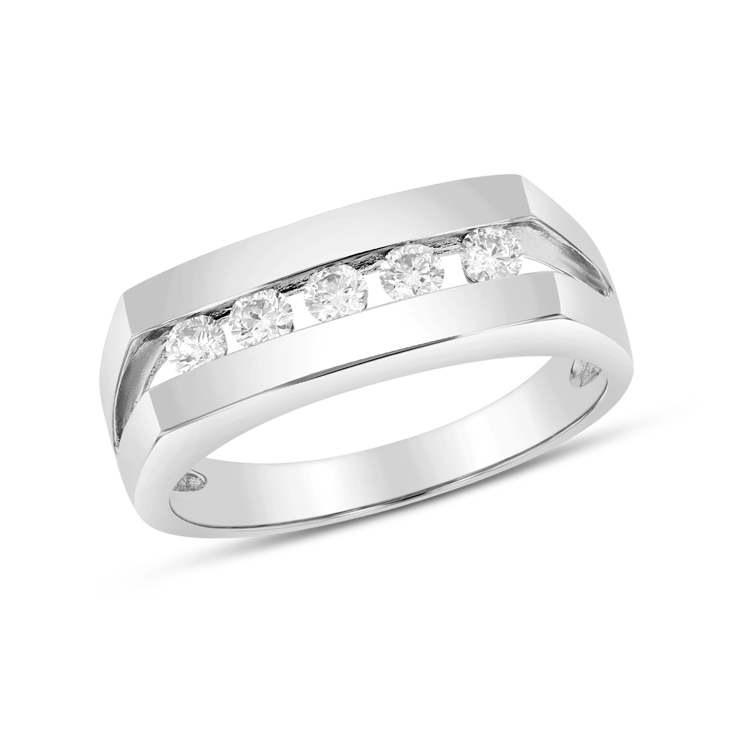 View 0.40ctw Diamond Men's Band in 14k White Gold