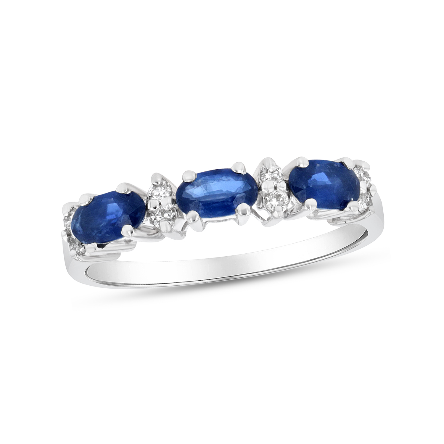 View 1.05ctw Diamond and Sapphire Band in 14k White Gold