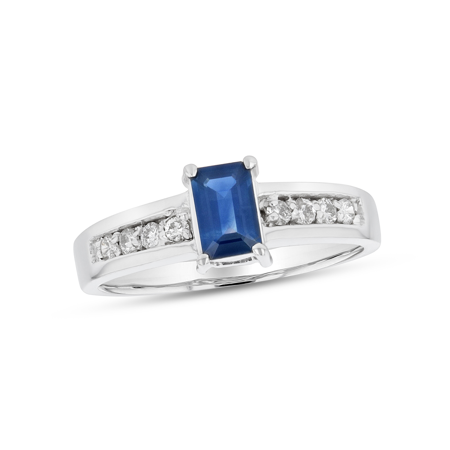 View 0.81ctw Diamond and Sapphire Ring in 14k White Gold