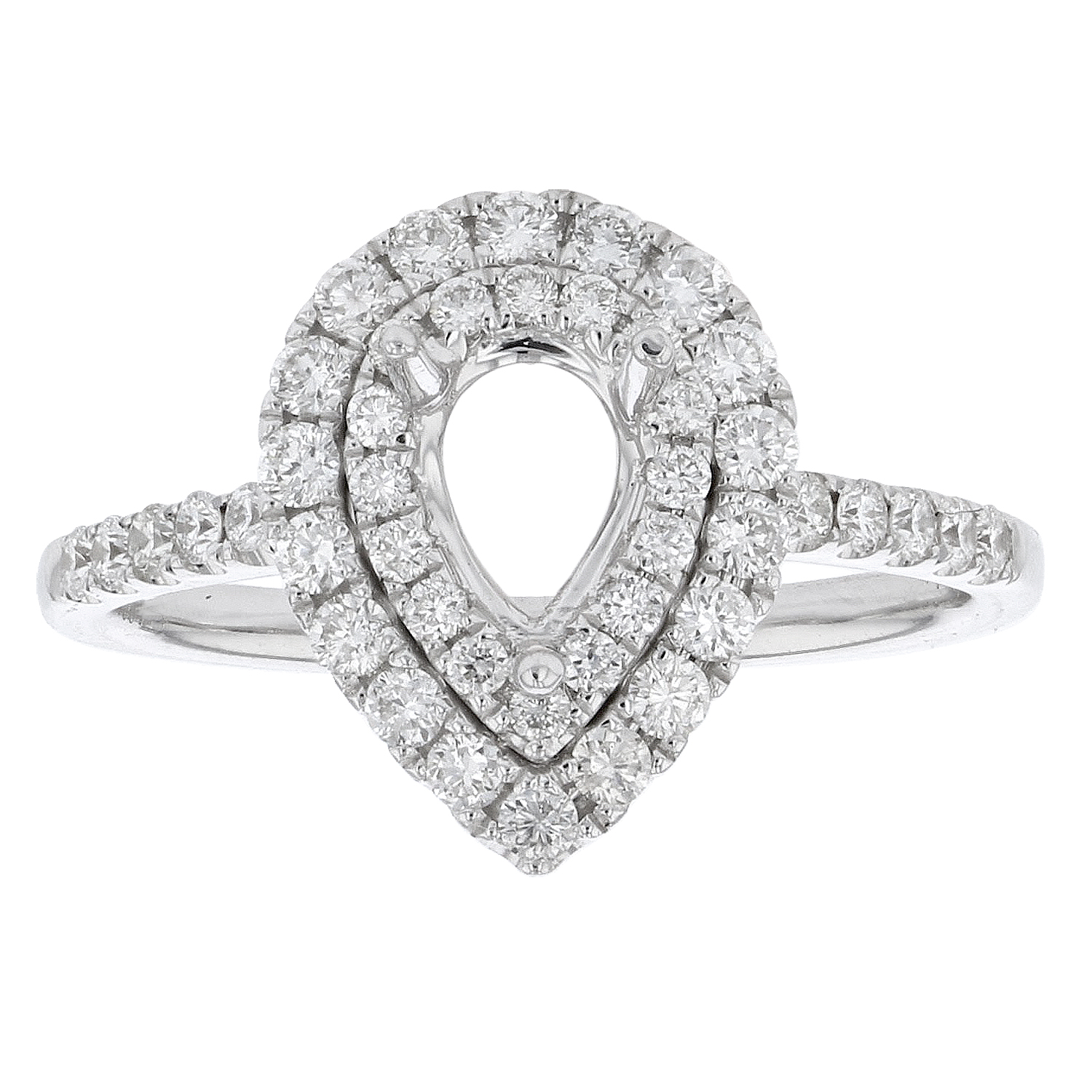 View 0.59ctw Diamond Semi Mount Engagement Ring in 18k White Gold