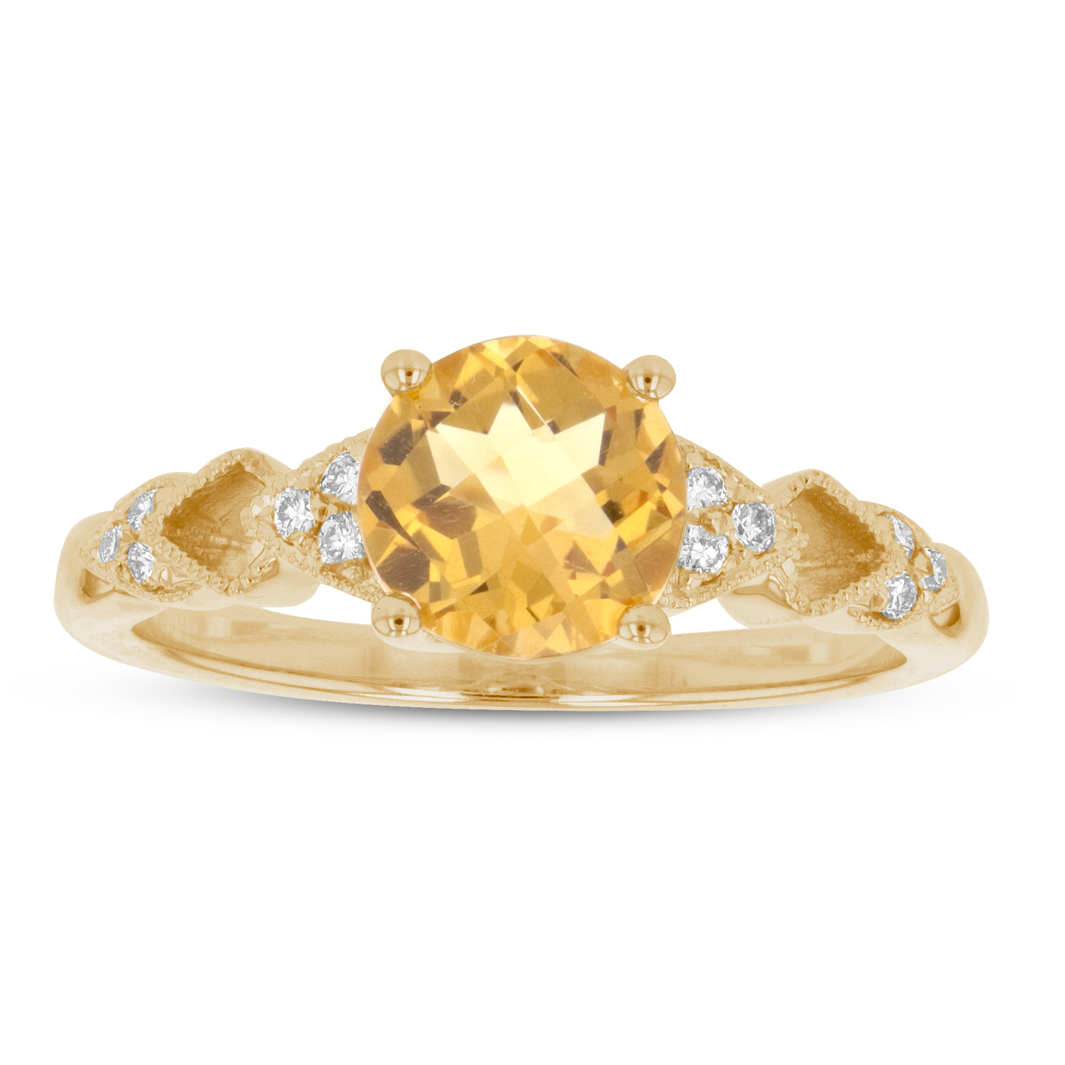 View 1.27ctw Diamond and Citrine Ring in 14k Yellow Gold