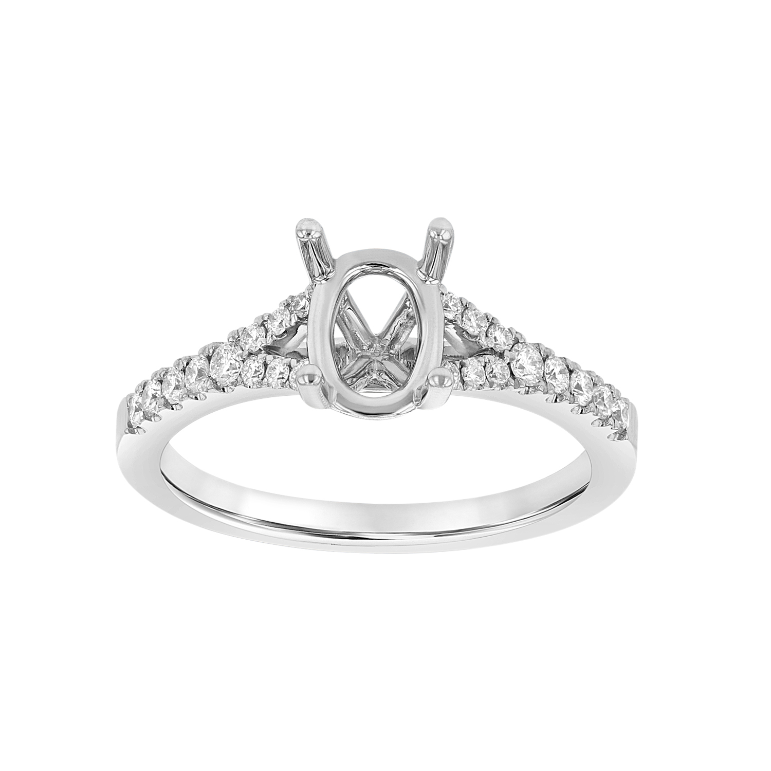 View 0.28ctw Diamond Semi Mount Engagement Ring in 18k White Gold