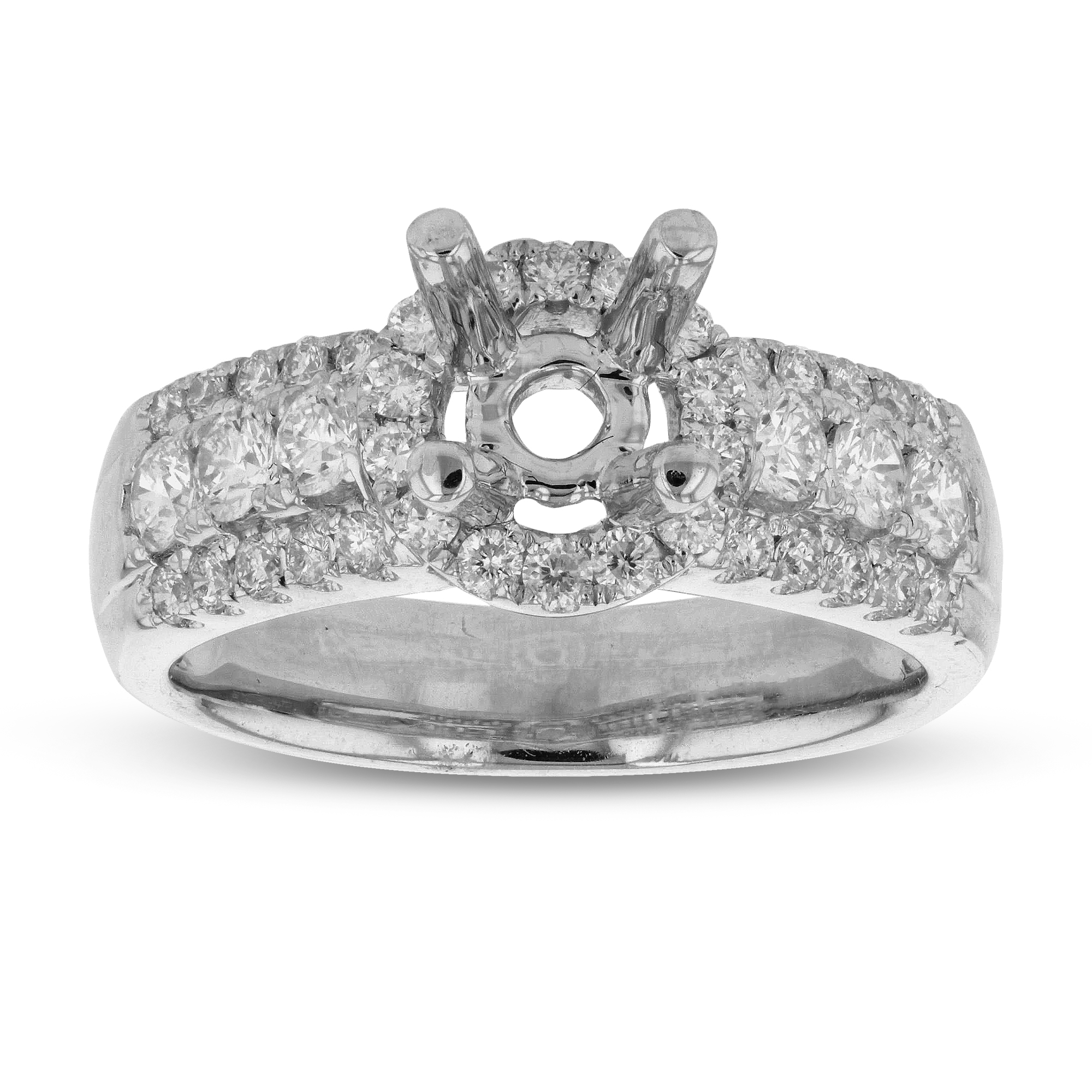 View 0.72ctw Diamonds Semi Mount Engagement Ring in 18k White Gold
