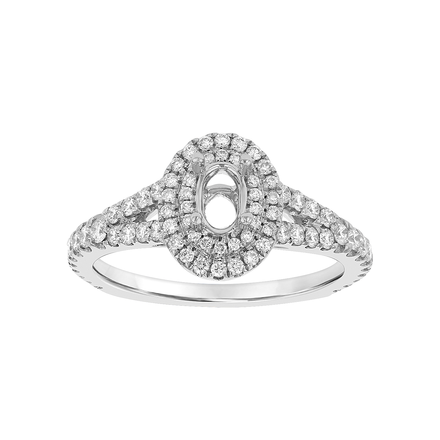 View 0.58ctw Diamond Semi Mount Engagement Ring in 18k White Gold