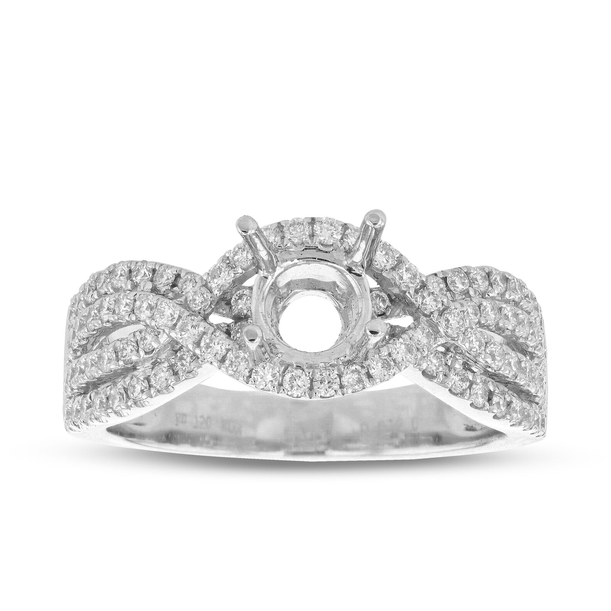 View 0.60ctw Diamond Semi Mount Engagement Ring in 18k White Gold