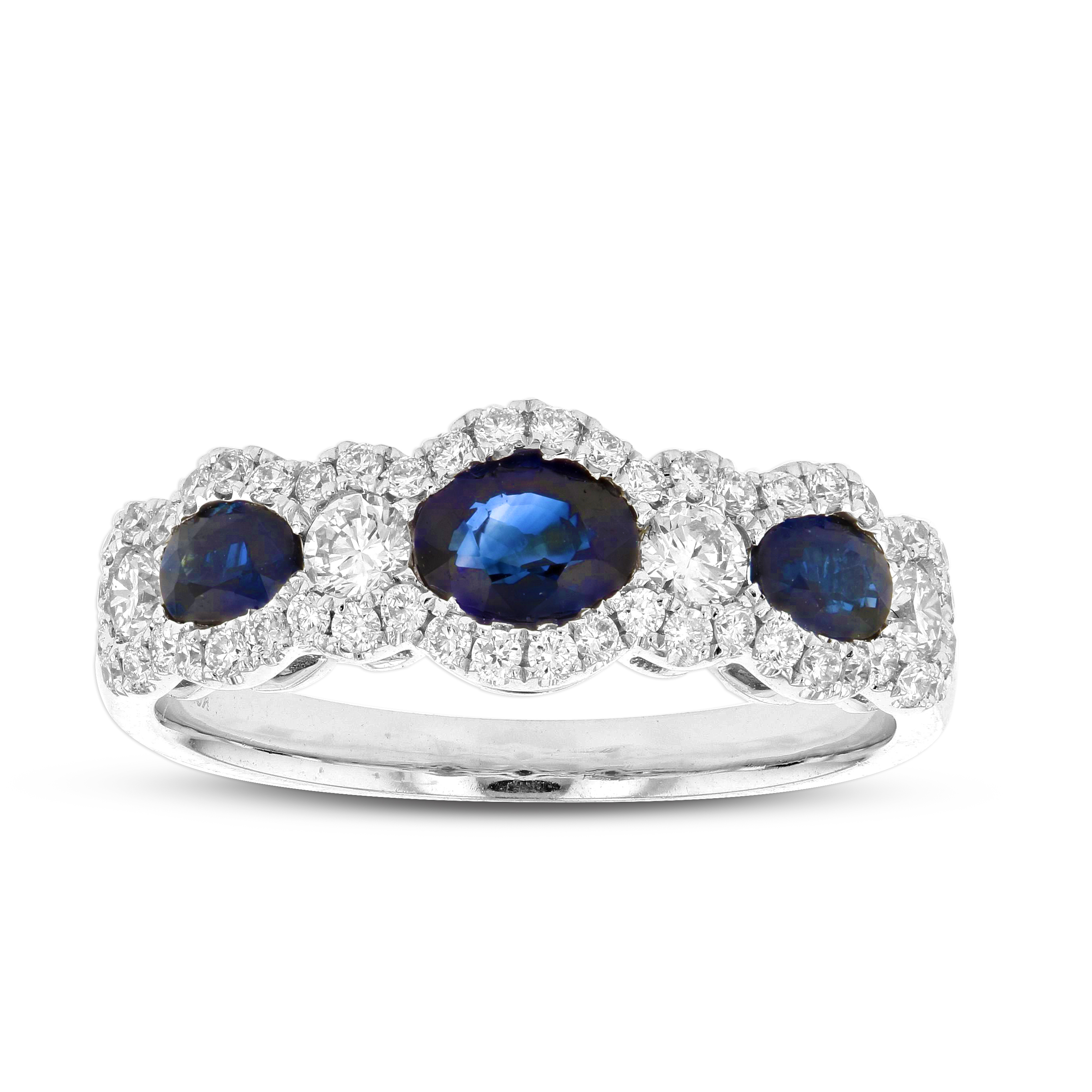 View 1.49ctw Diamond and Sapphire Band in 18k White Gold