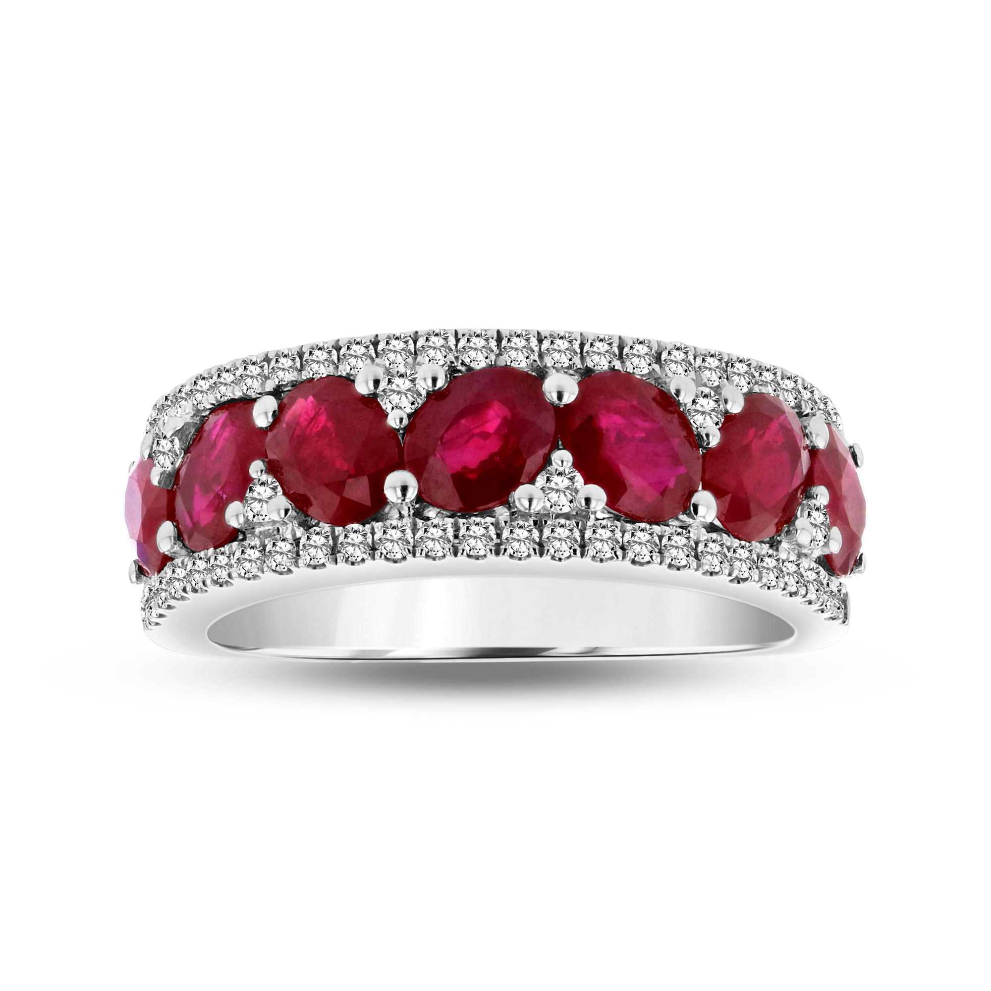 View 3.04ctw Diamond and Ruby RIng in 18k White Gold