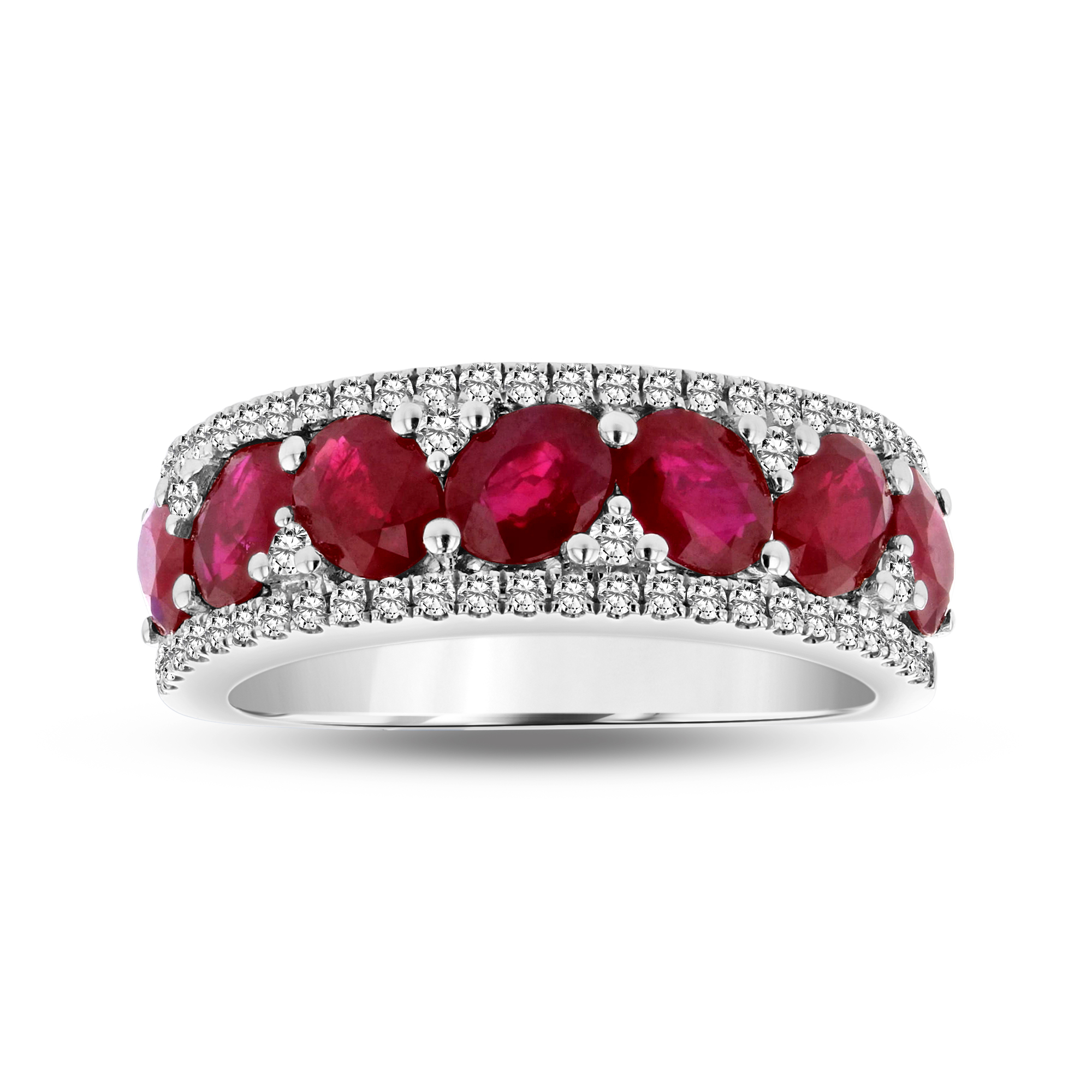 View 3.04ctw Diamond and Ruby RIng in 18k White Gold