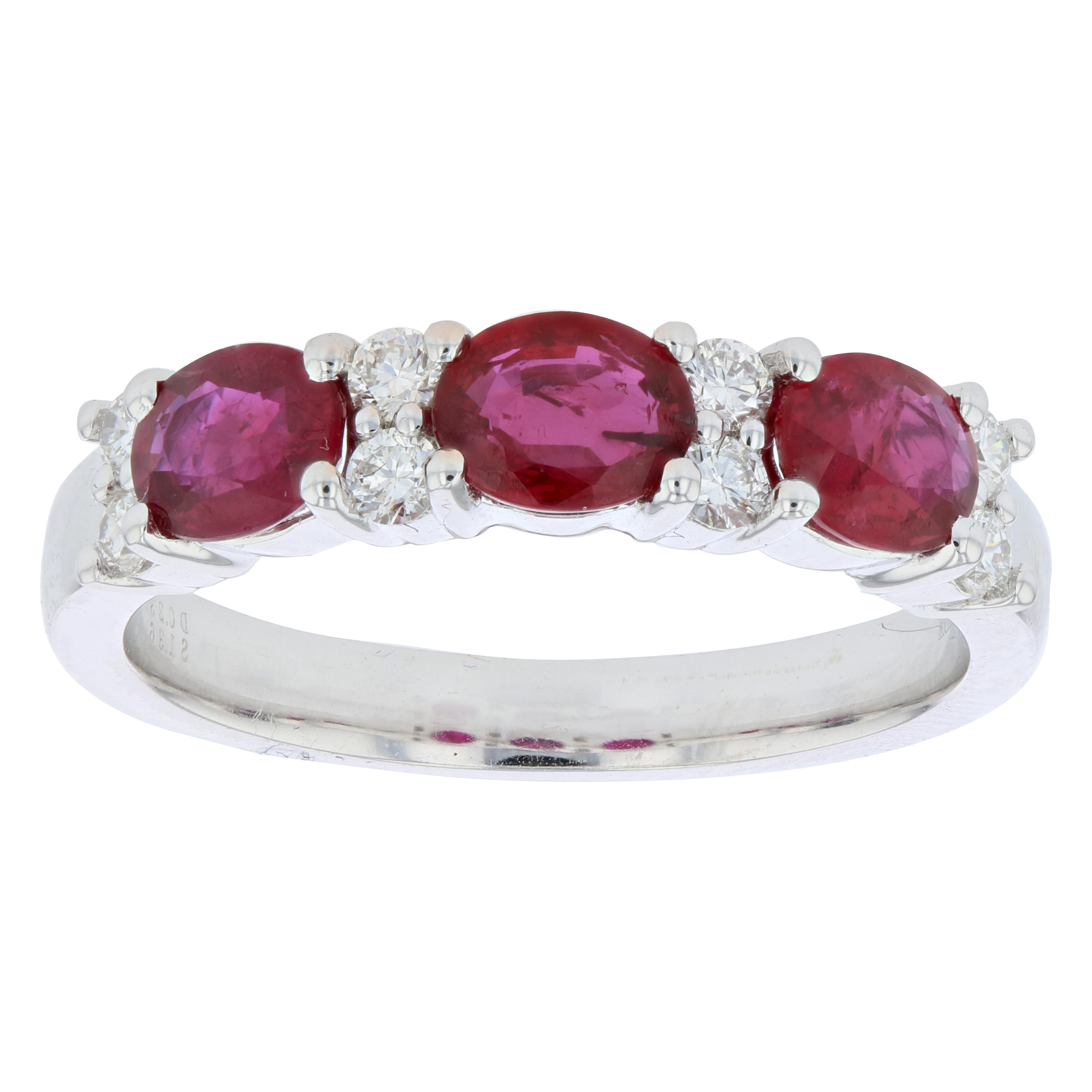 View 1.59ctw Diamond and Ruby Band in 18k White Gold