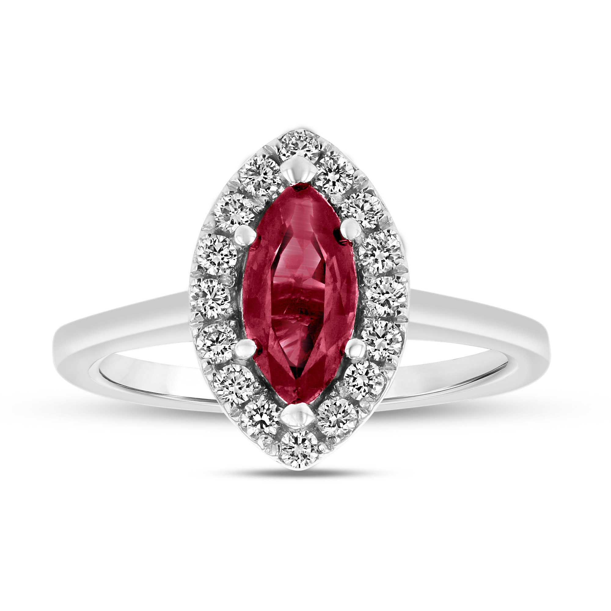 View 1.37ctw Diamond and Ruby Ring in 14k White Gold
