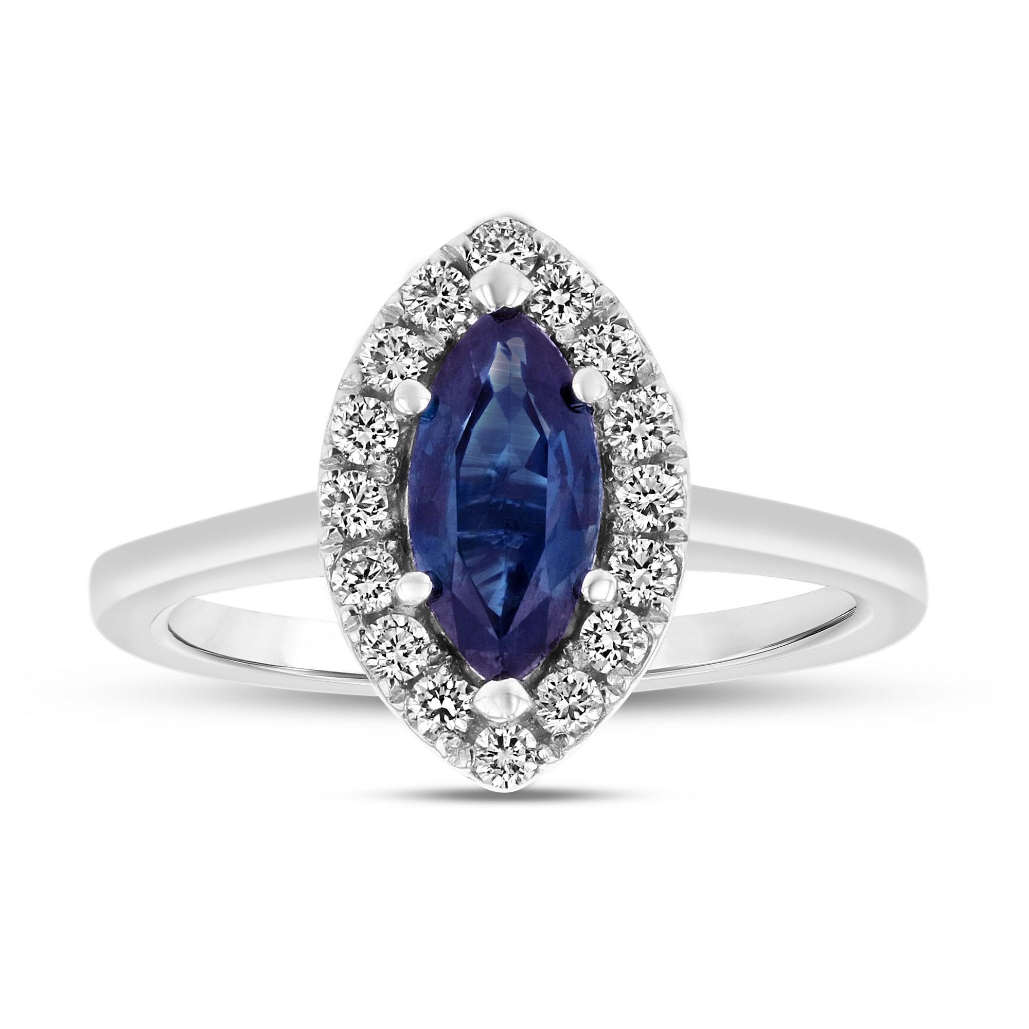View 1.37ctw Diamond and Sapphire Ring in 14k White Gold