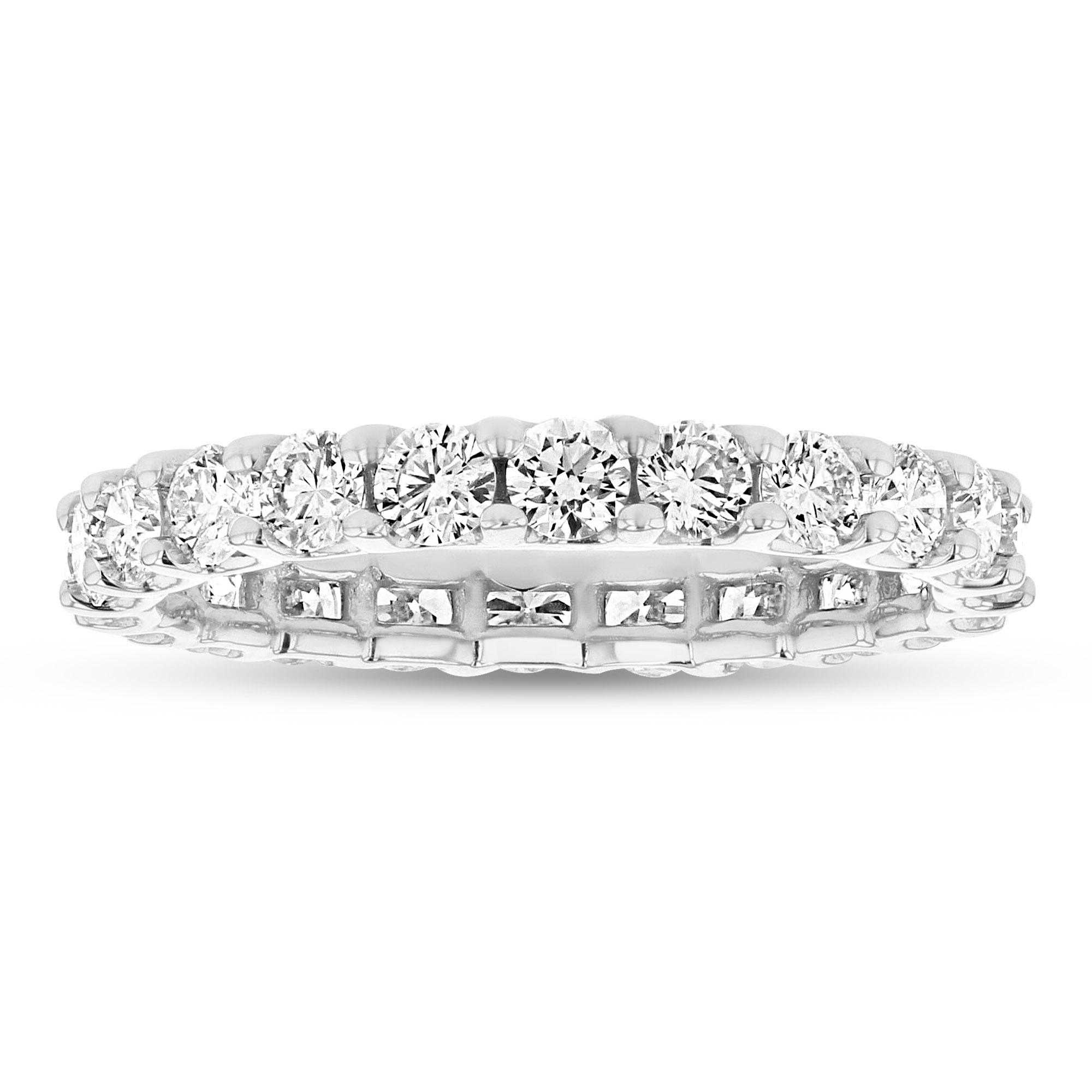 View 1.80ctw U Shaped Diamond Eternity Ring in 14k White Gold