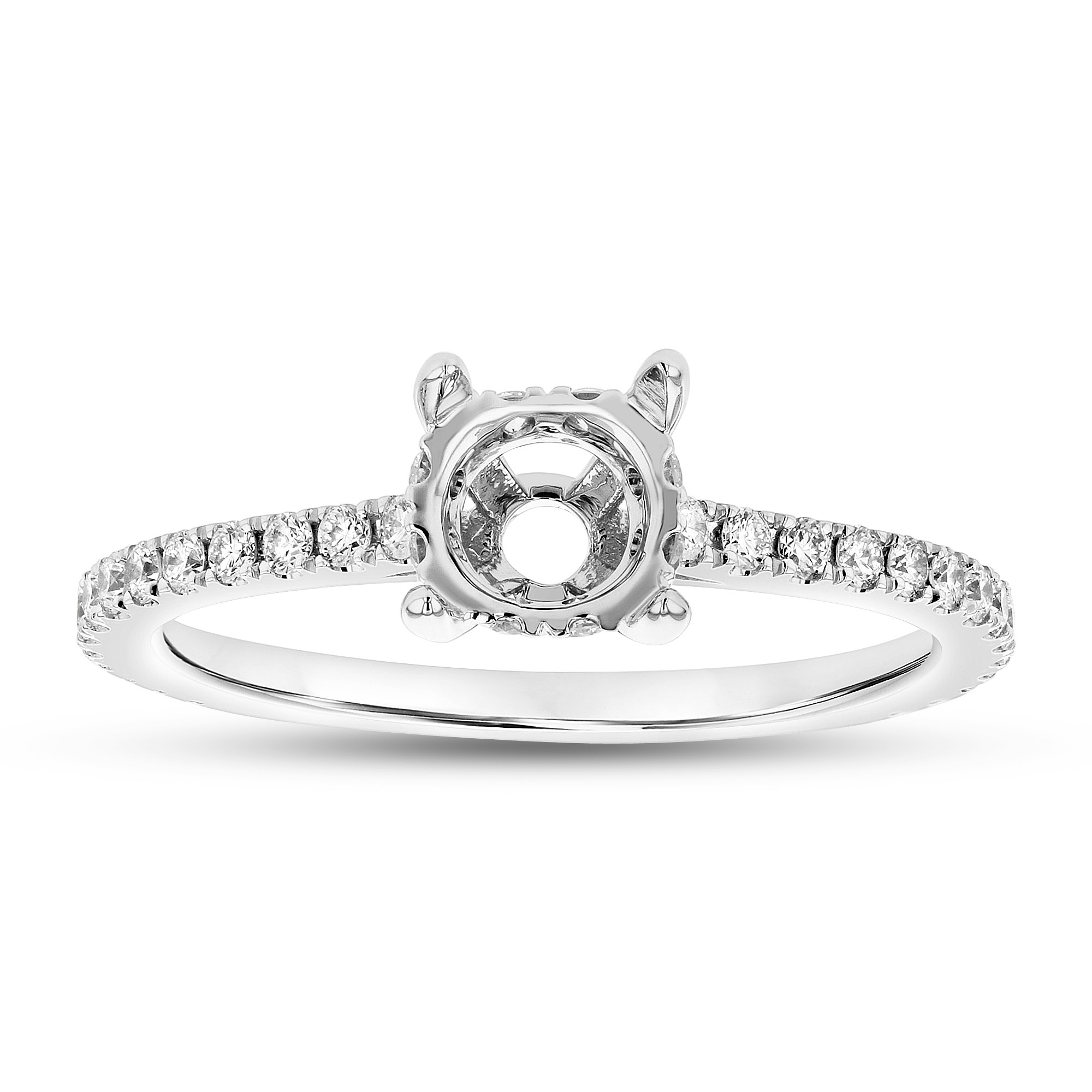 View 0.37ctw Diamond Semi Mount Engagement Ring in 14k White Gold