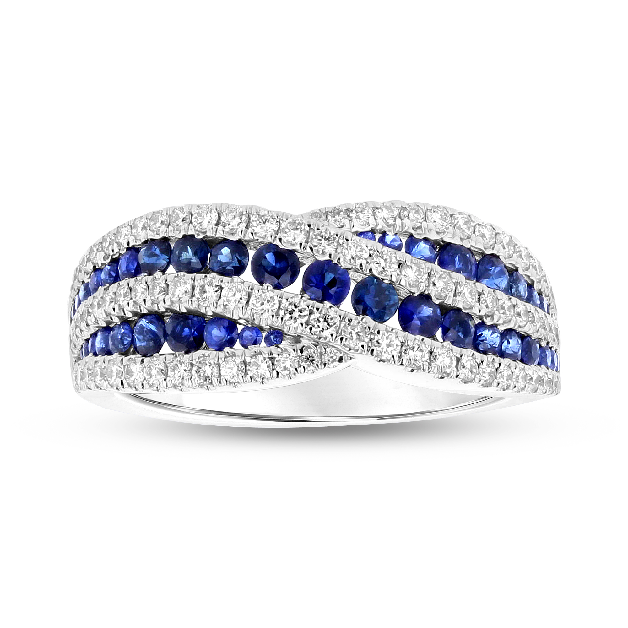 View 1.33ctw Diamond and Sapphire Ring in 18k White Gold