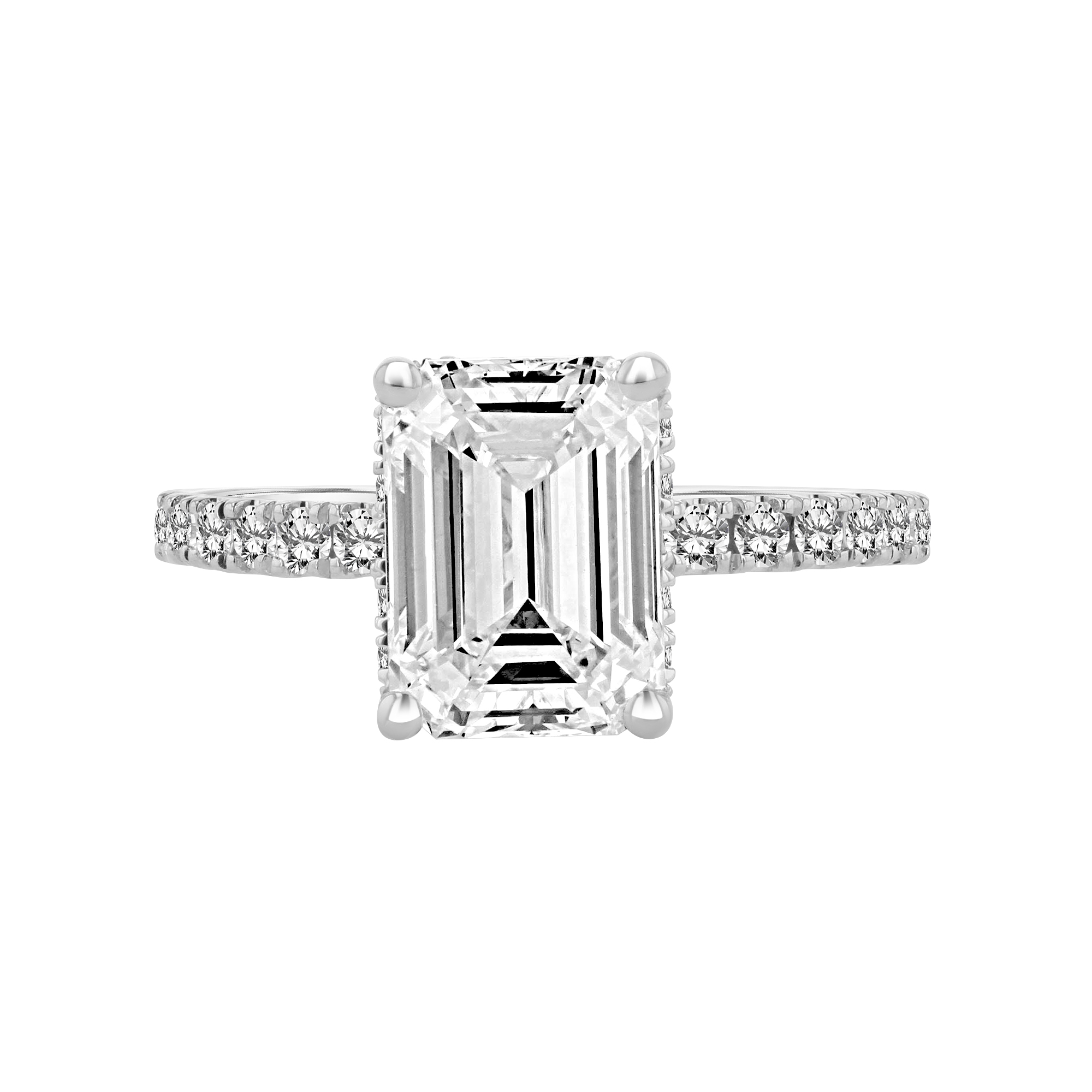 View 3.49ctw LAB GROWN DIAMOND Engagement Ring in 14k White Gold