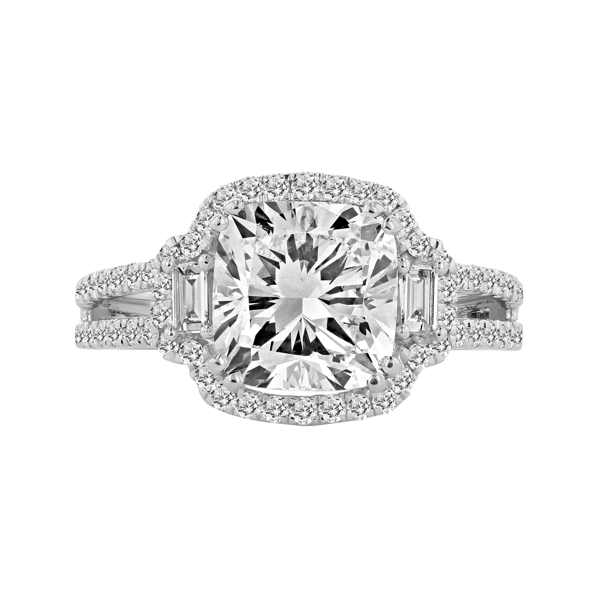 View 3.40ctw LAB GROWN DIAMOND Engagement Ring in 14k White Gold