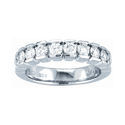 View 14k Gold Channel Set Wedding or Anniversary Band with 0.50ct tw 10 Stone Round Diamonds H-J SI Quality Bridal