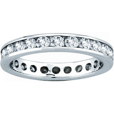 View 3.00ct tw Channel Set All Around Diamond Eternity Band 14k Gold Bridal Ring H-J SI Quality Fit to Your Finger Size (R)