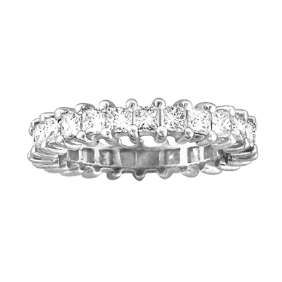 View 2.25cttw All Around Princess Cut Eternity Band 14k Gold Ring G-H VS-SI Quality Fit to Your Finger Size(W5) Prong Set