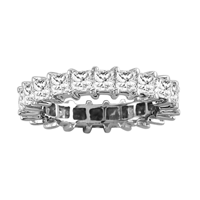 View 3.50cttw All Around Princess Cut Diamond Eternity Band 14k Gold Ring G-H VS-SI Quality Fit to Your Finger Size (W5) Prong Set