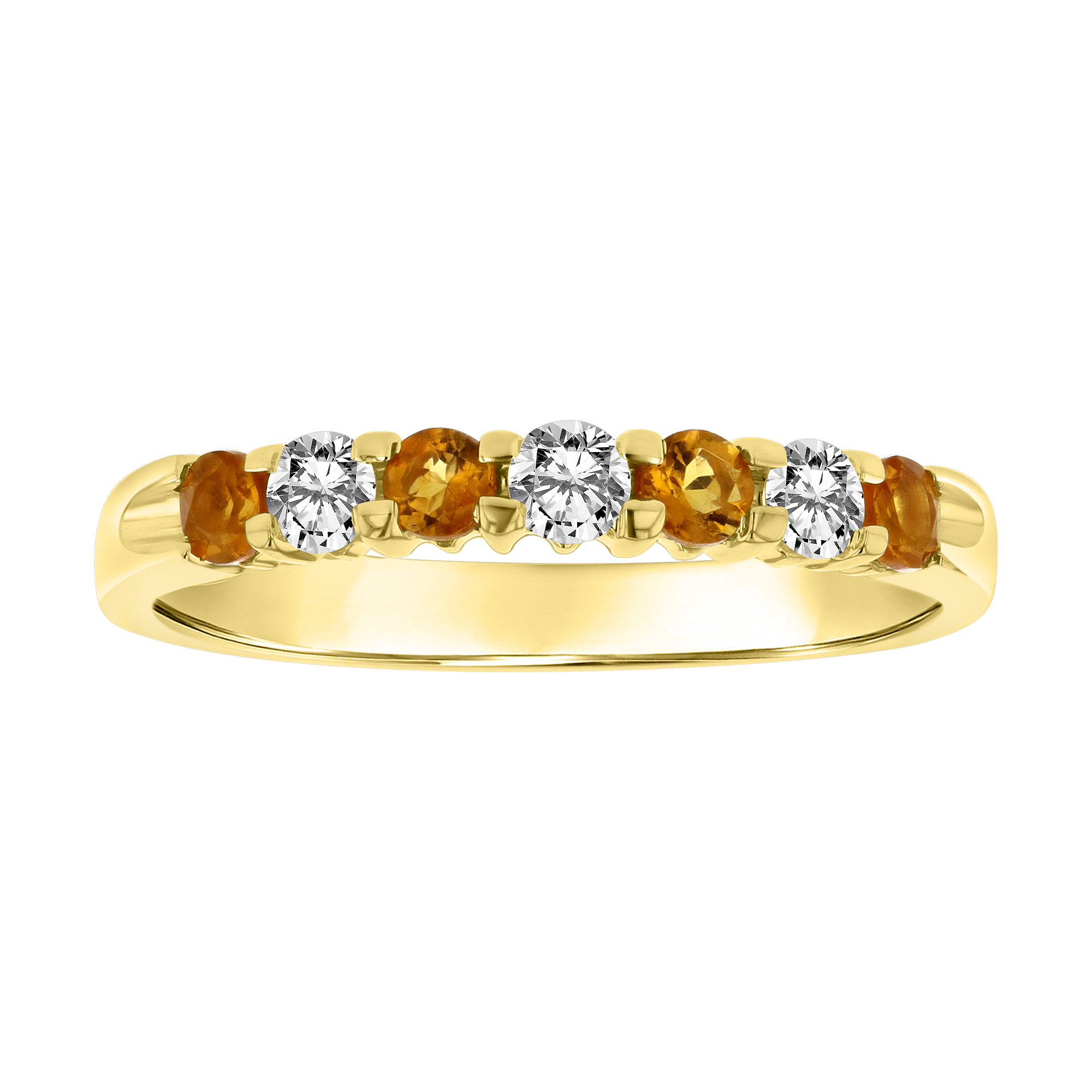 View 0.45ctw Diamond and Citrine Band in 14k Gold